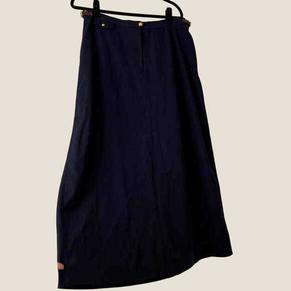 Lauren Ralph Lauren Dresses & Skirts - Ralph Lauren A-Line Navy Blue Vintage 77% Wool Equestrian Maxi Skirt Size 14